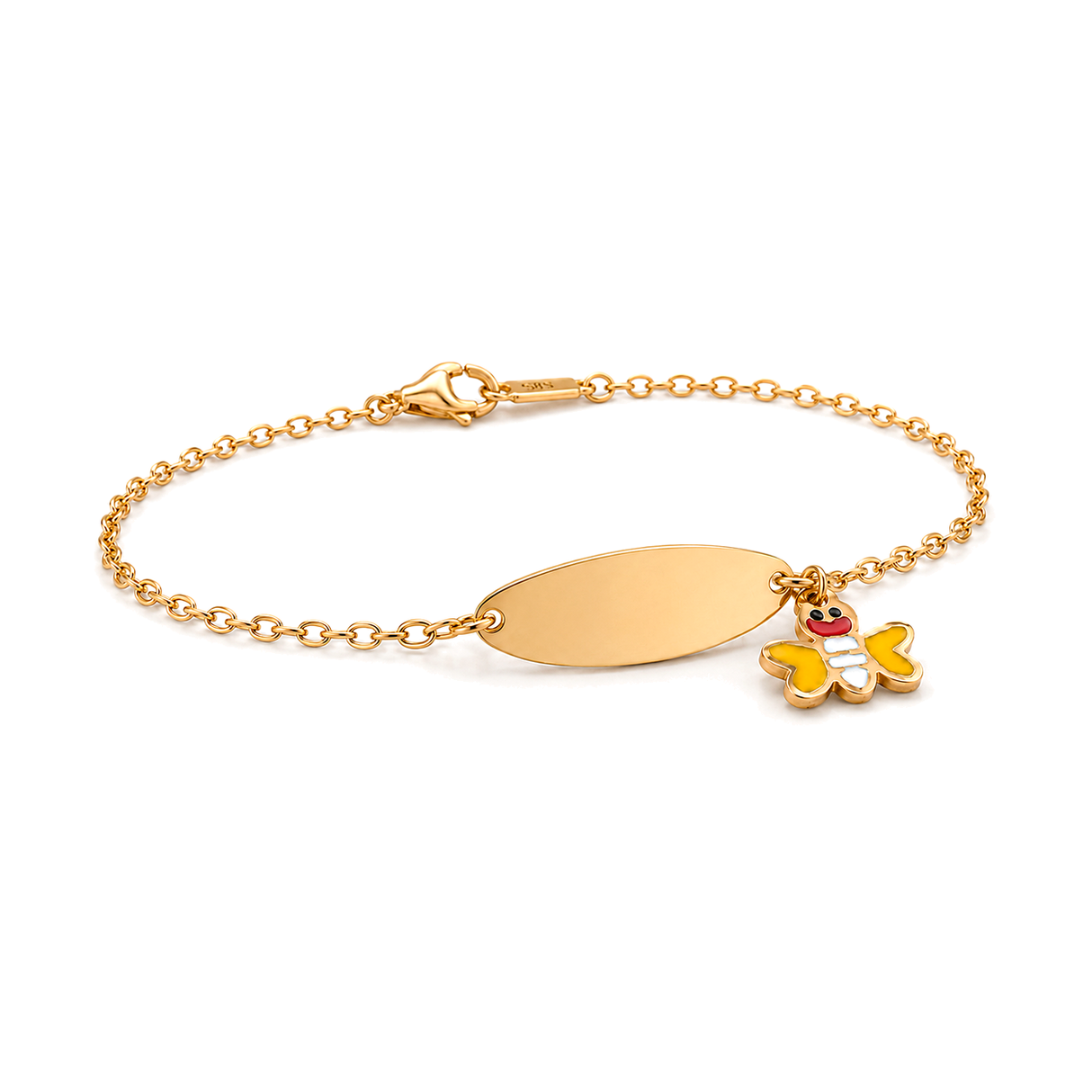 18K Gold Kids Chain Bracelet Bee Design