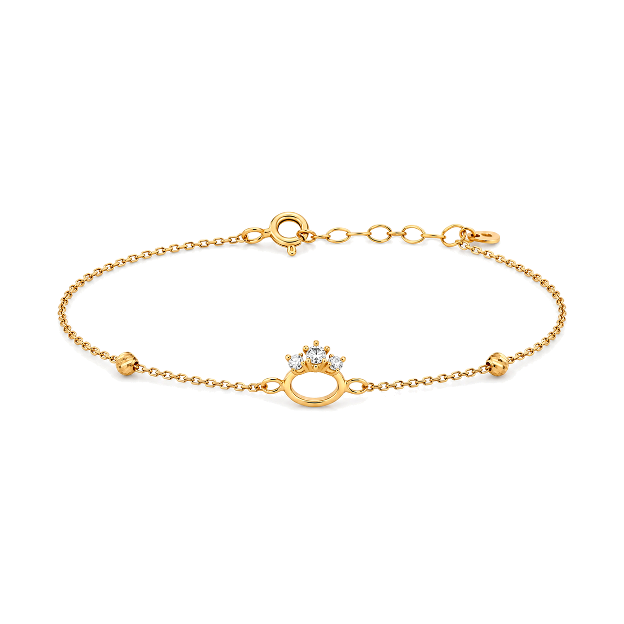 18K Chain Bracelet with Small Crown Design
