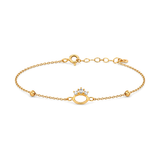 18K Chain Bracelet with Small Crown Design