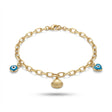 18K Gold Kids Bracelet with Playful Pendants