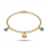 18K Gold Kids Bracelet with Playful Pendants