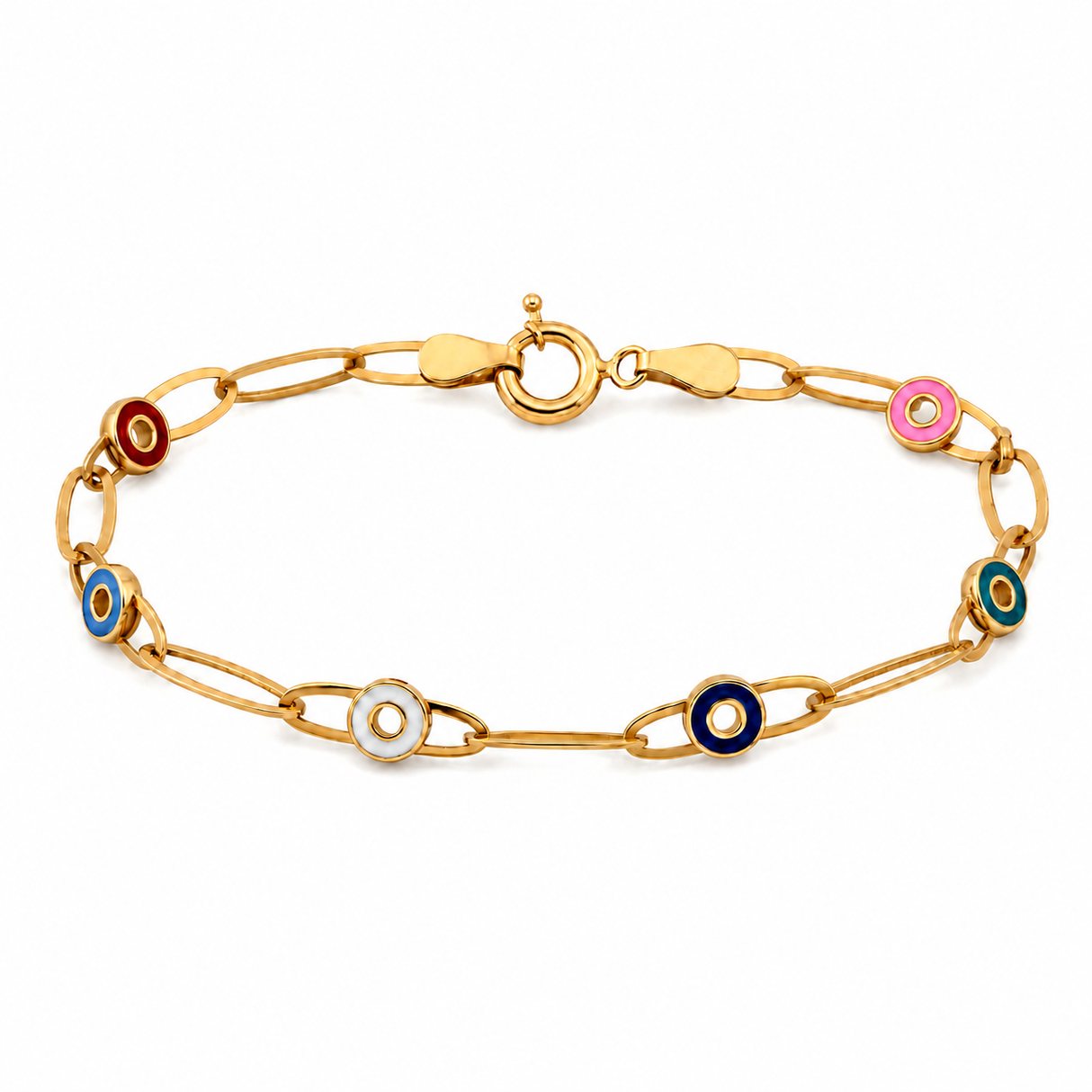 18K Chain Bracelet with Units Design In Blue