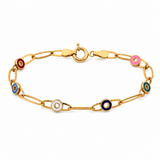 18K Chain Bracelet with Units Design In Blue