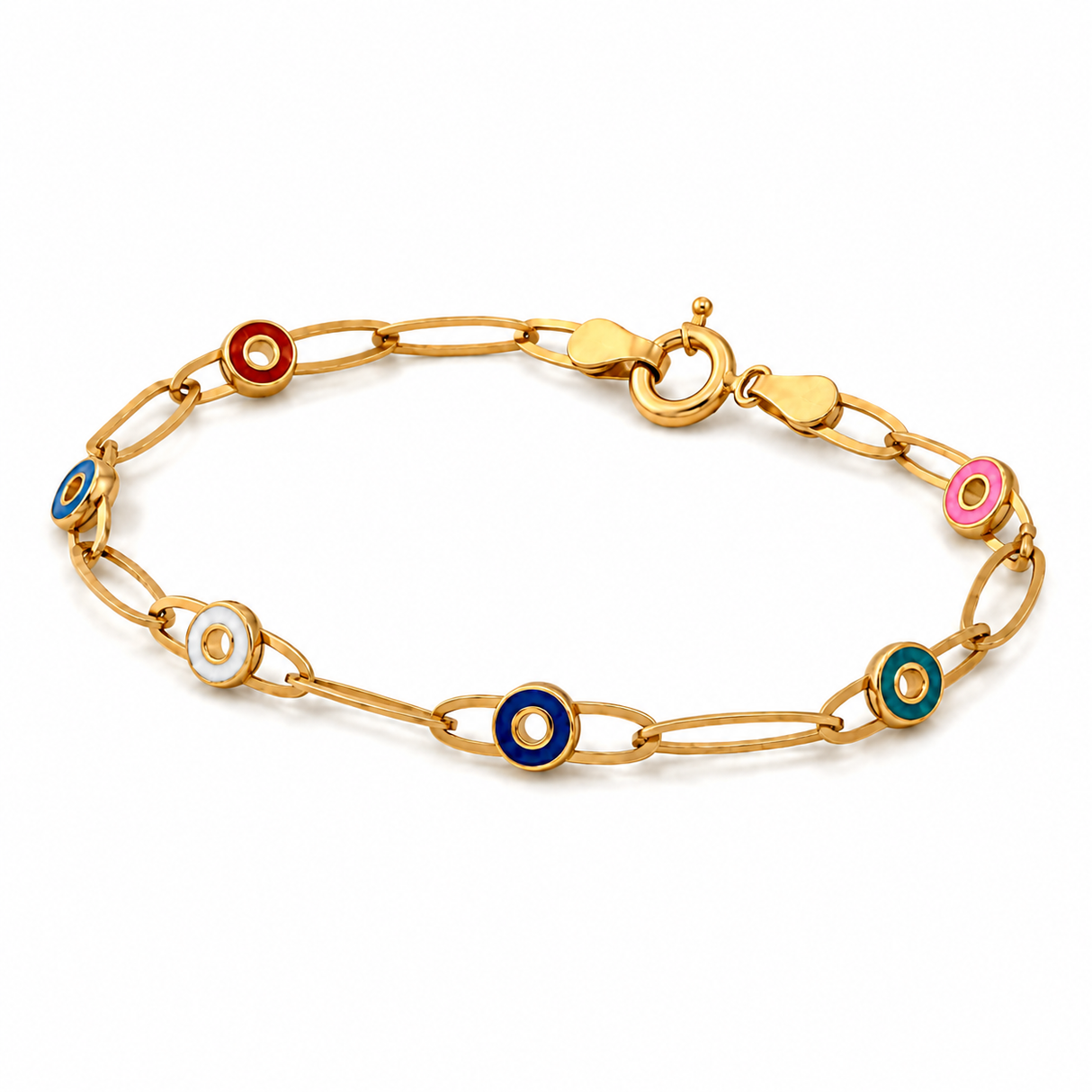 18K Chain Bracelet with Units Design In Blue