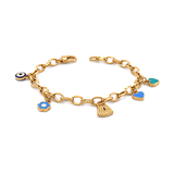 18K Chain Bracelet with Calm Sea Design