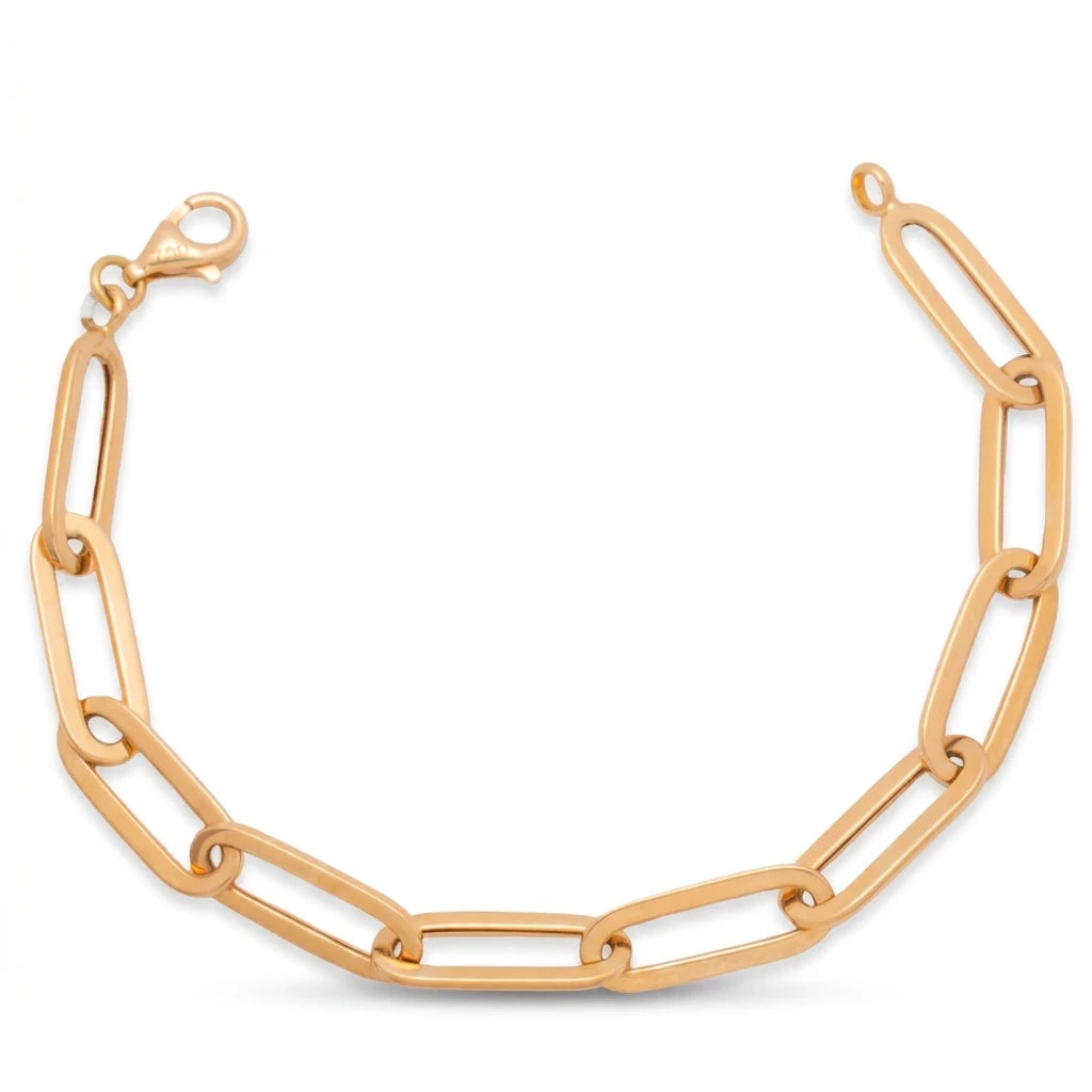 18K Gold Bracelet Wide Chain