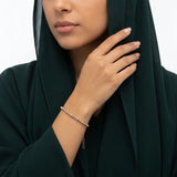 انسيال ذهب عيار 18 مزين بكرات ملونة
