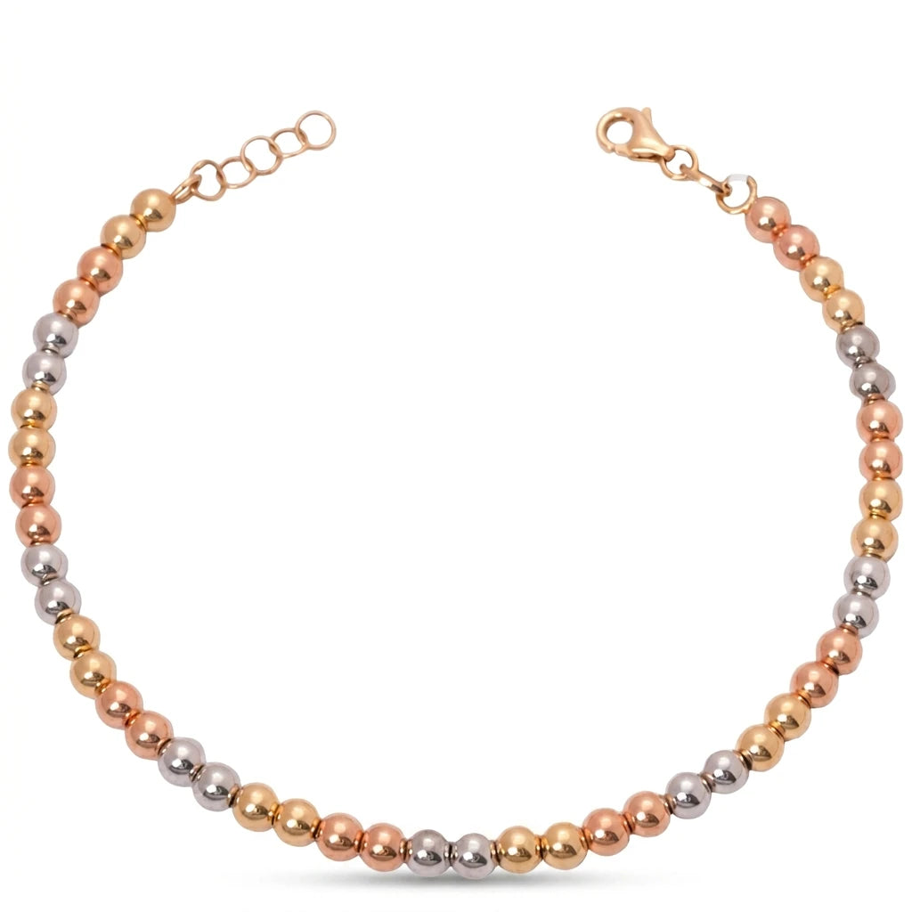18K Chain Bracelet    with colourful Balls
