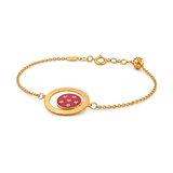 18K Chain Bracelet with Confidence Circular Design