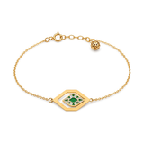 18K Chain Bracelet with Boldness Color Geometric Design