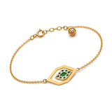 18K Chain Bracelet with Boldness Color Geometric Design