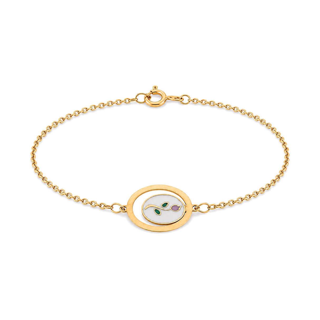 18K Chain Bracelet with Flower Joy Design