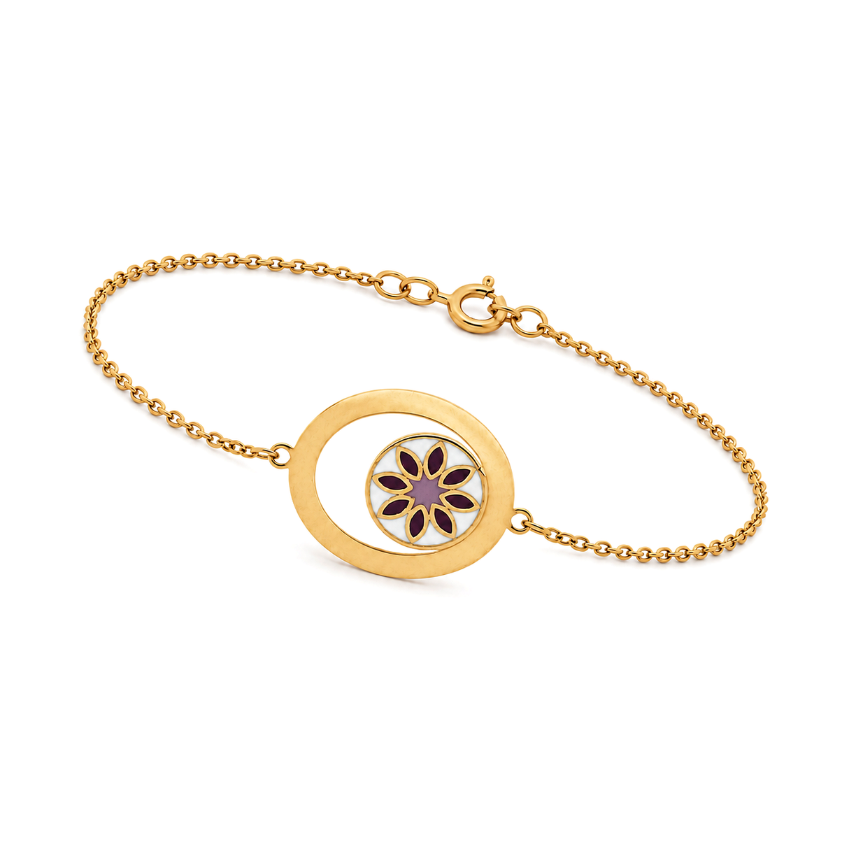 18K Chain Bracelet with Energy Colors Geometric Design