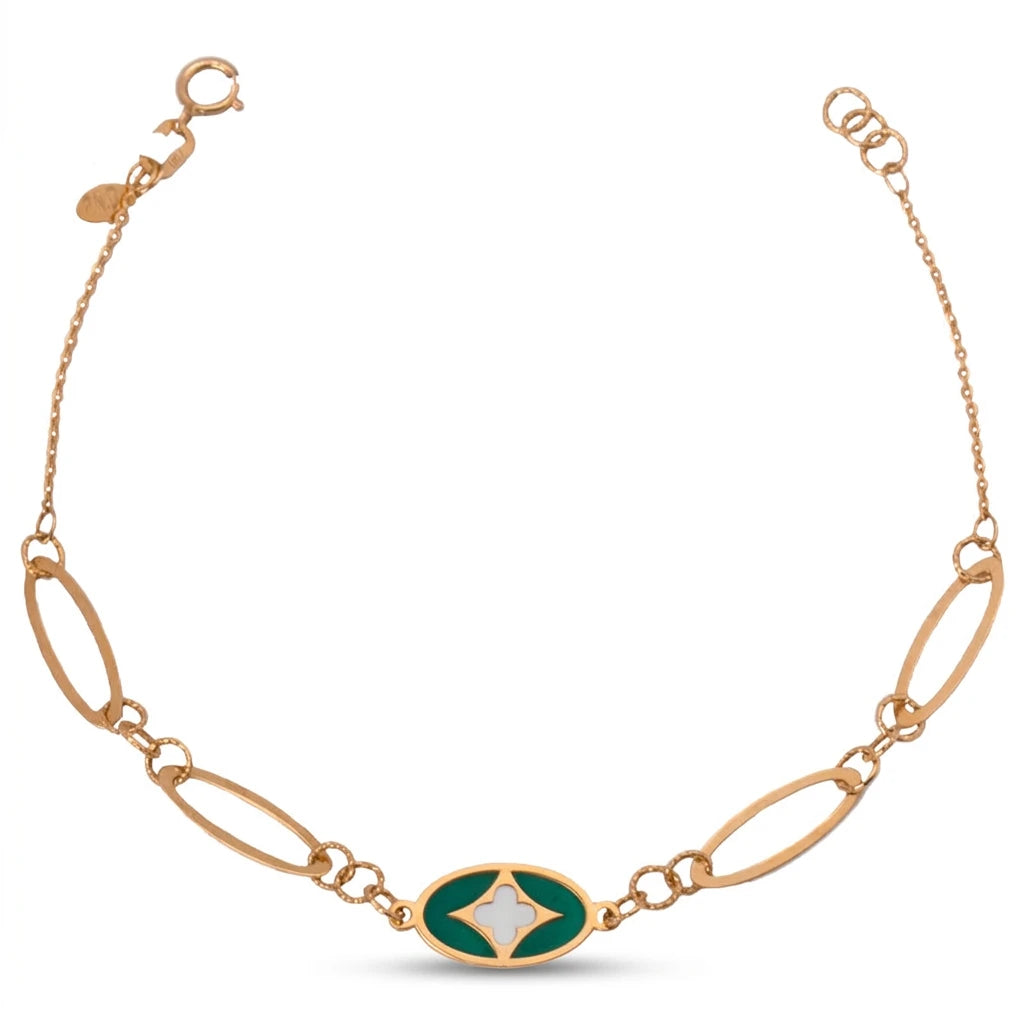 18K Gold Bracelet Open Star Earrings