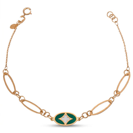 18K Gold Bracelet Open Star Earrings
