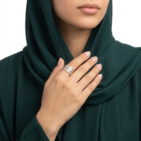 دبلة ذهب عيار 18 كاباس بتصميم عريض