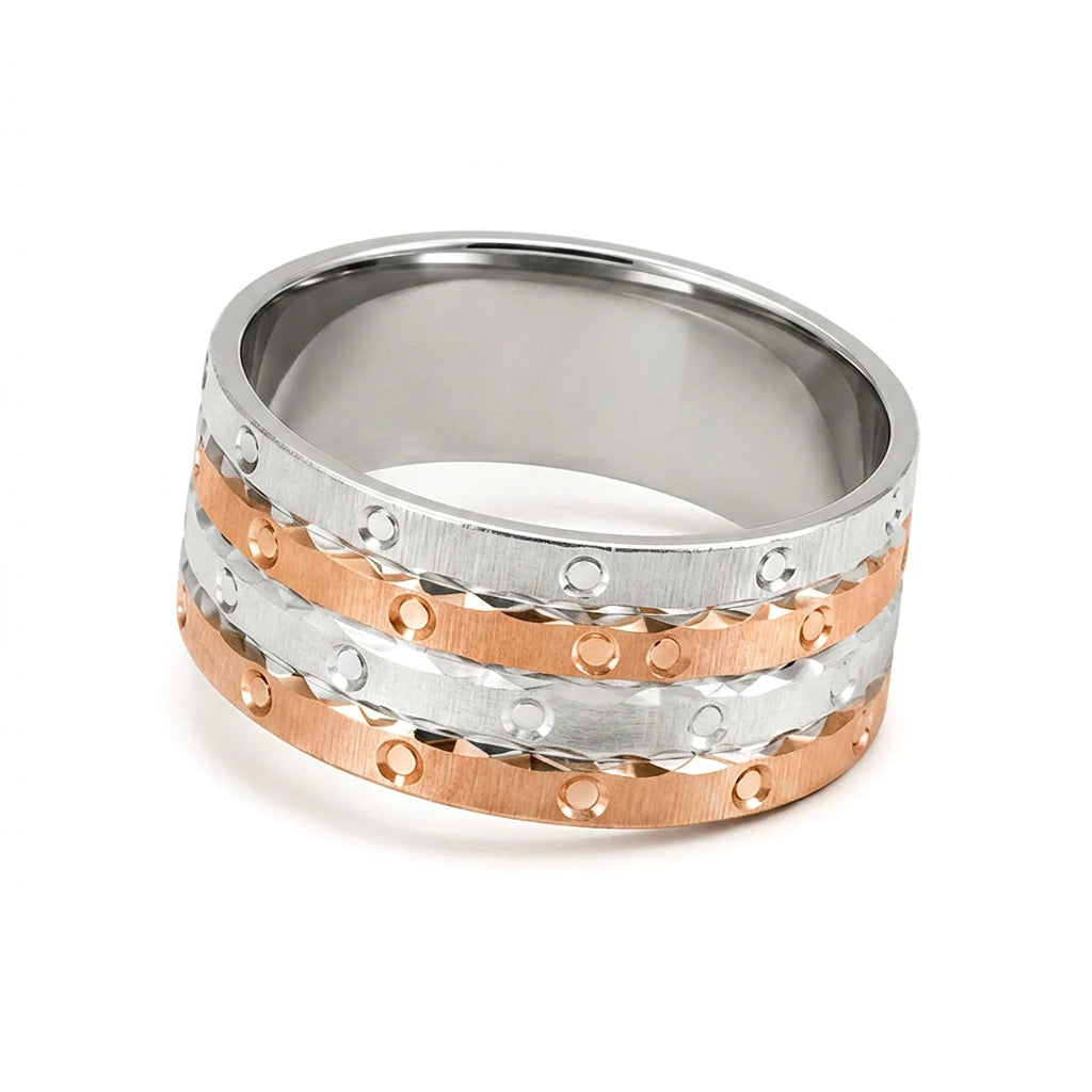 18K White Gold Wedding Ring with Wide Design