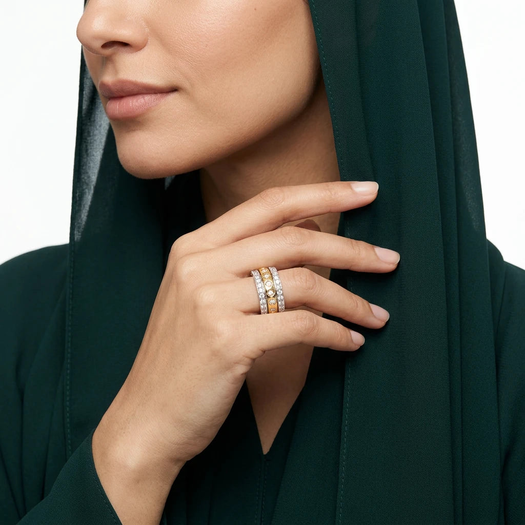 دبلة ذهب عيار 18 ثنائية اللون