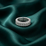 18K White Gold Ring with Yolande Shining Gemstones Design