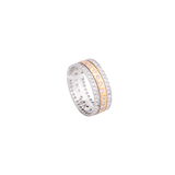 18K Gold Two Tone Ring Paved