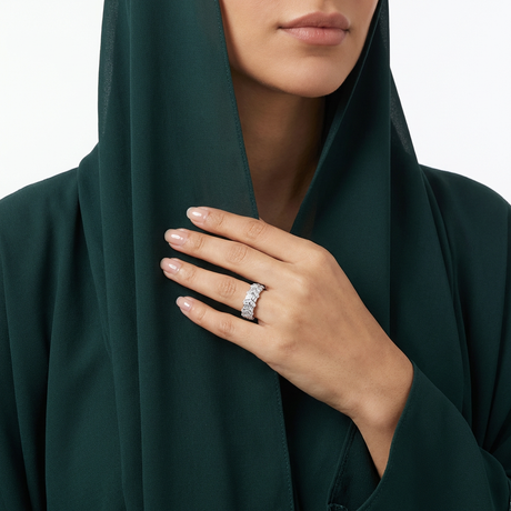 خاتم ذهب عيار 18 بتصميم هندسي