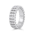 18K GoldWhite Gold Ring with Sparkling Stones Triple Row