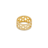 18K Gold Wedding Ring with Gemstones Design