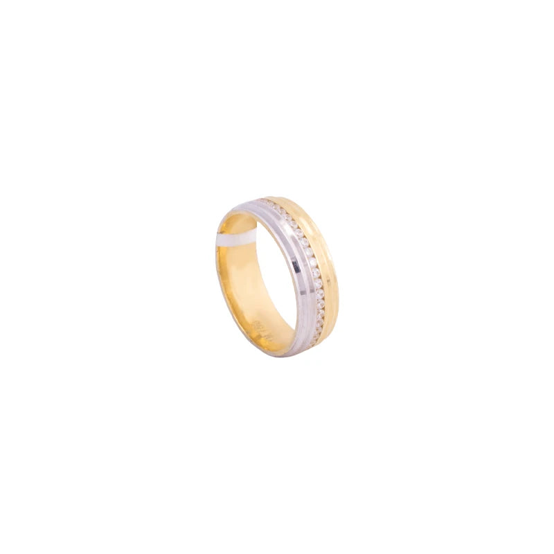 18K Gold Corzel Ring with Two-Tone Design