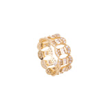 18K Gold Victory Ring with Shining Gemstones