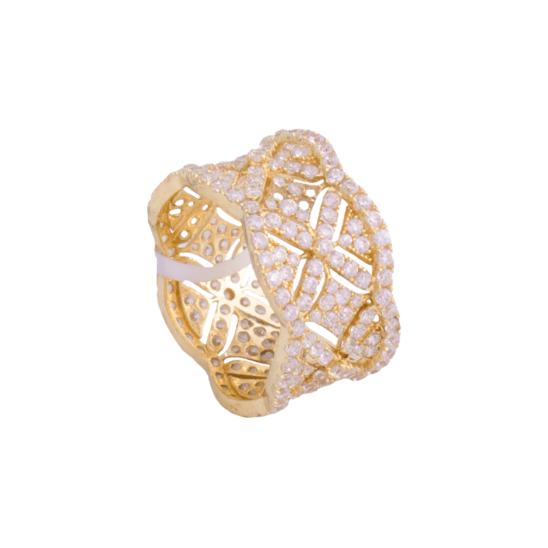 دبلة روزيلا ذهب عيار 18 بفصوص لامعة