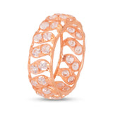 18K Gold Ring Embellished Diamond Stones