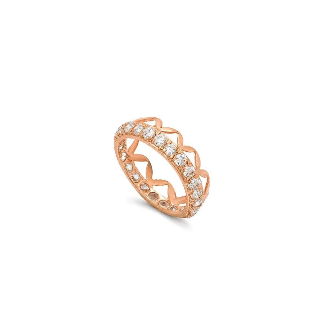 18K Gold Ring with Royal Crown Motif Design