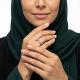 دبلة ذهب عيار 18 بفصوص مرصعة ملونة