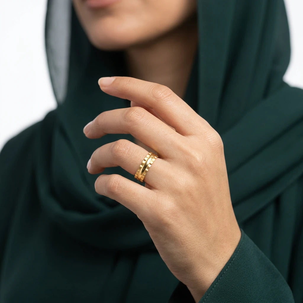 دبلة ذهب عيار 18 قصر الجمال