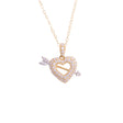 18K Gold Pendant with Heart and Arrow Design