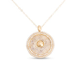 18K Gold Necklace with Circular Design