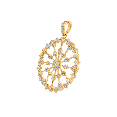 18K Gold Pendant with Sun Design