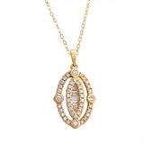 18K Gold Double Oval Pendant