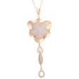 18K Gold Pendant Flower with Sparkling Stones
