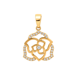 18K Gold Pendant with Rose