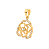 18K Gold Pendant with Rose