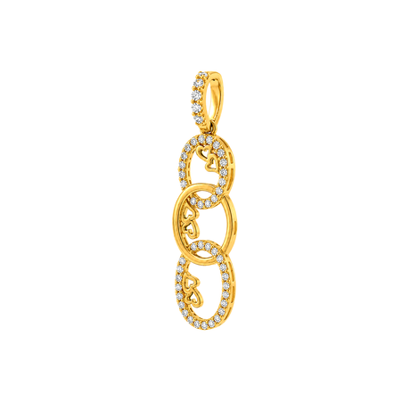 18K Gold Pendant with Triple Dangling Design