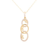 18K Gold Pendant with Triple Earrings Design