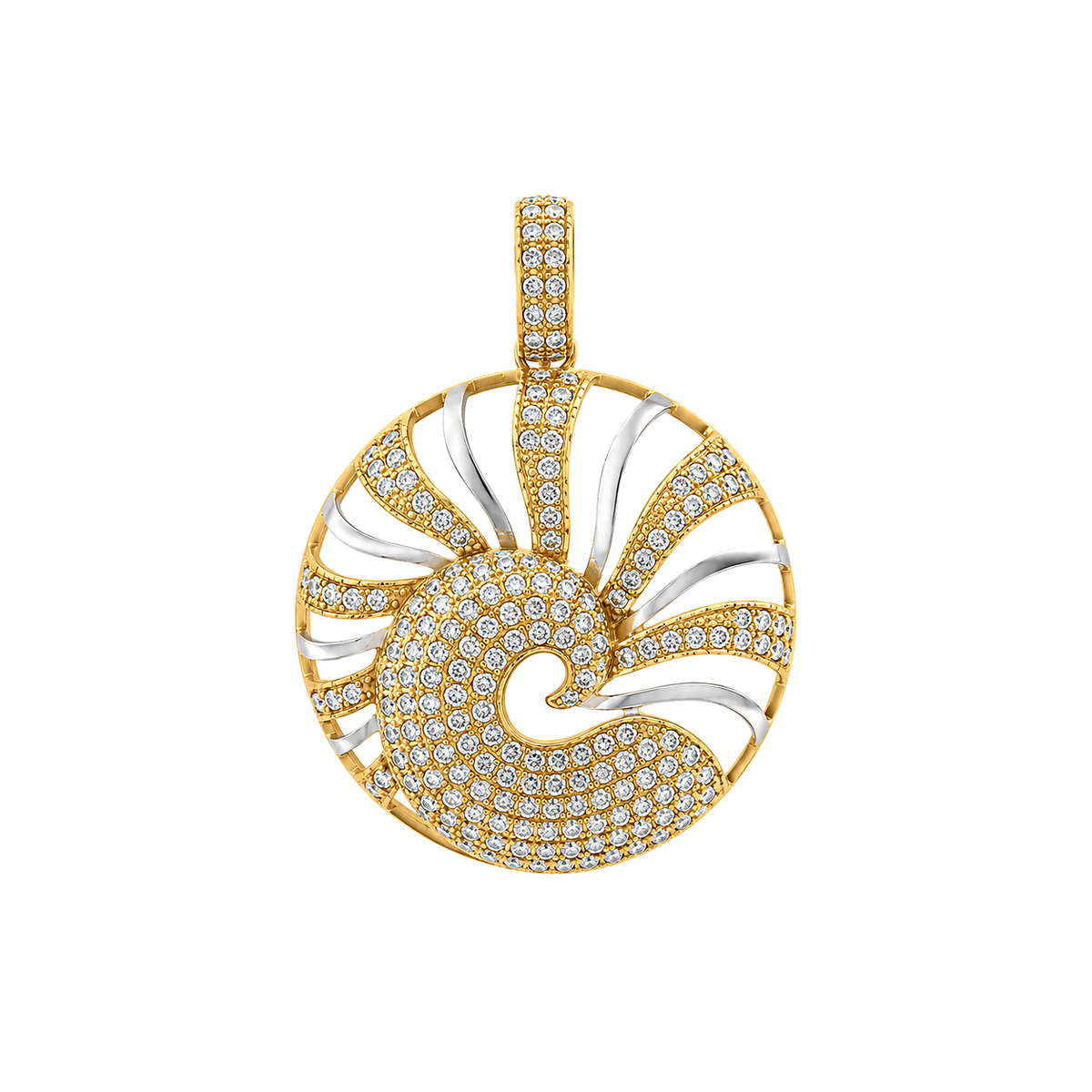 18K Gold Pendant with Ornate Circular Design