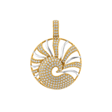 18K Gold Pendant with Ornate Circular Design