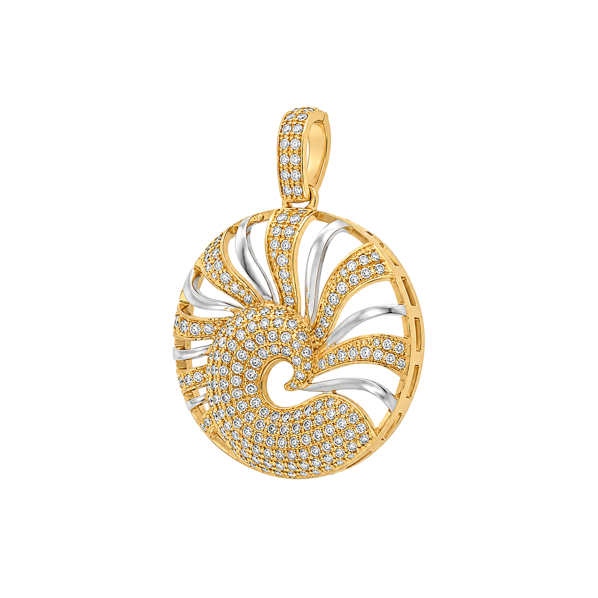 18K Gold Pendant with Ornate Circular Design