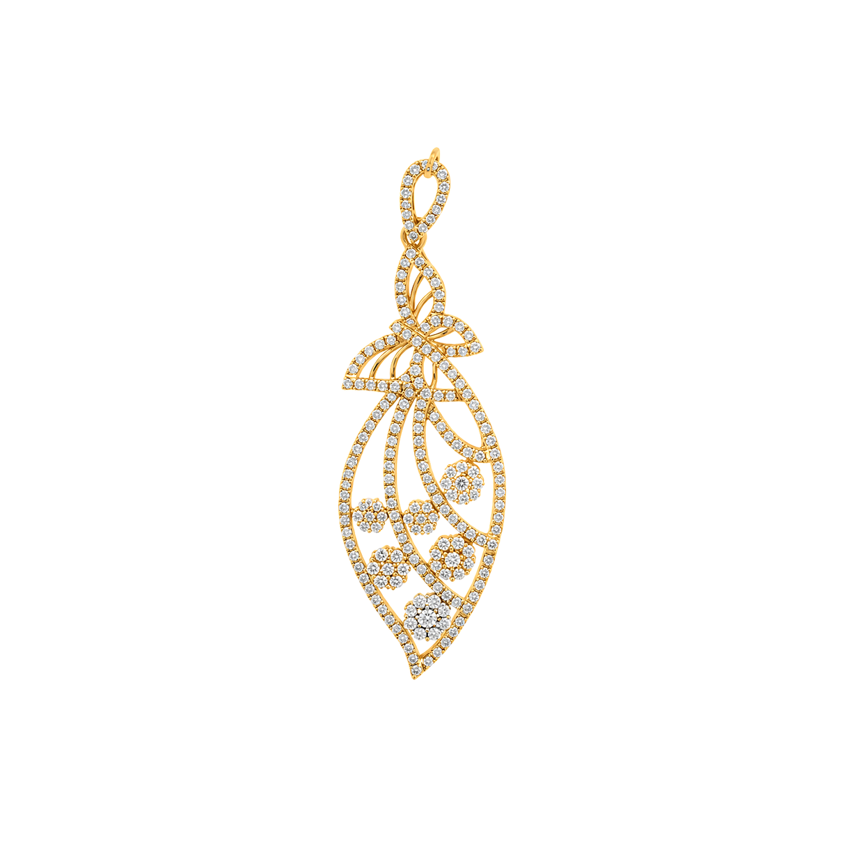 18K Gold Pendant with Leaf