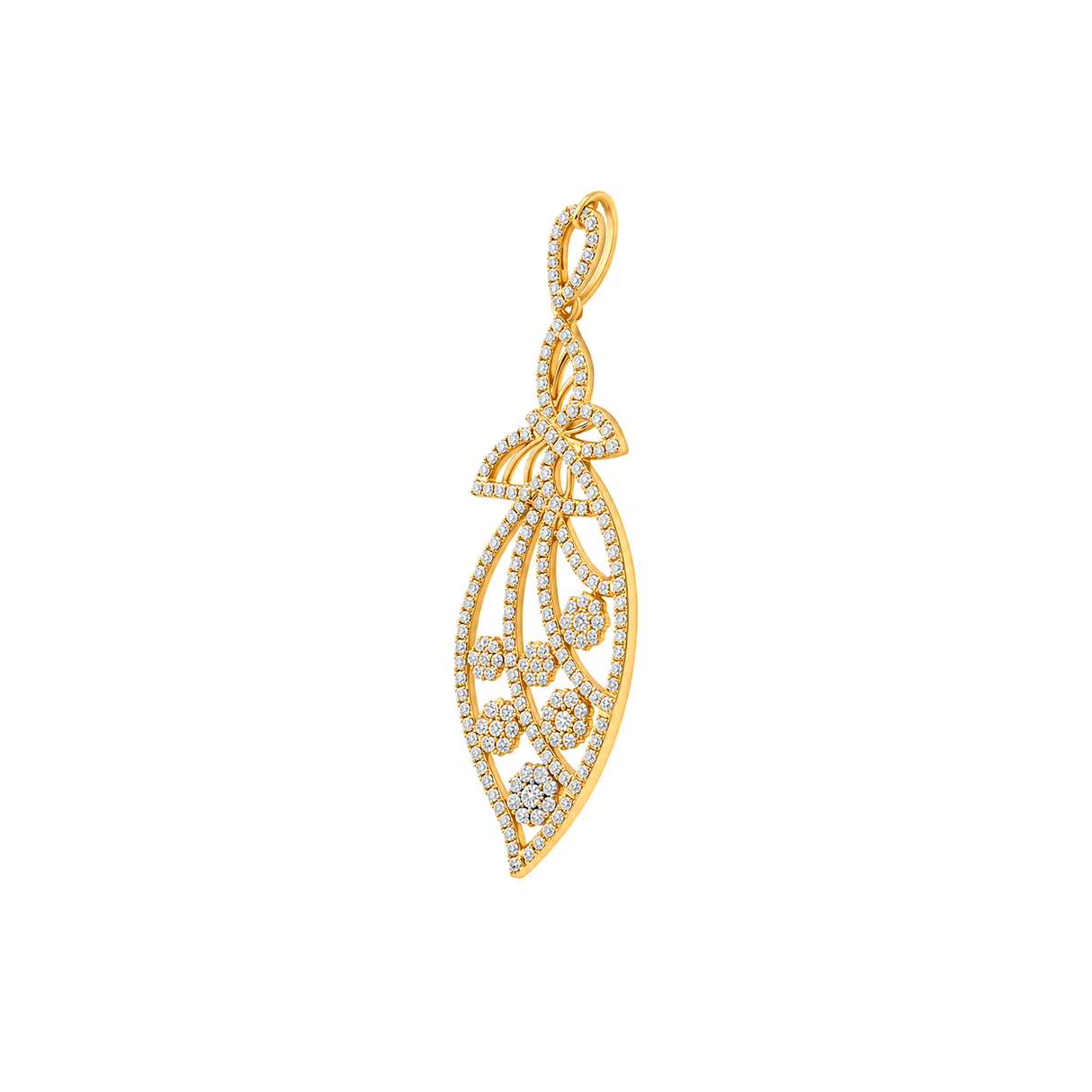 18K Gold Pendant with Leaf