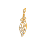 18K Gold Pendant with Leaf