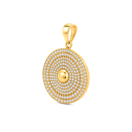 18K Gold Pendant Sun Design